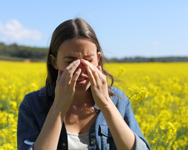 woman with seasonal allergies