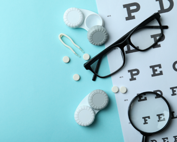 contact lens and prescription glasses