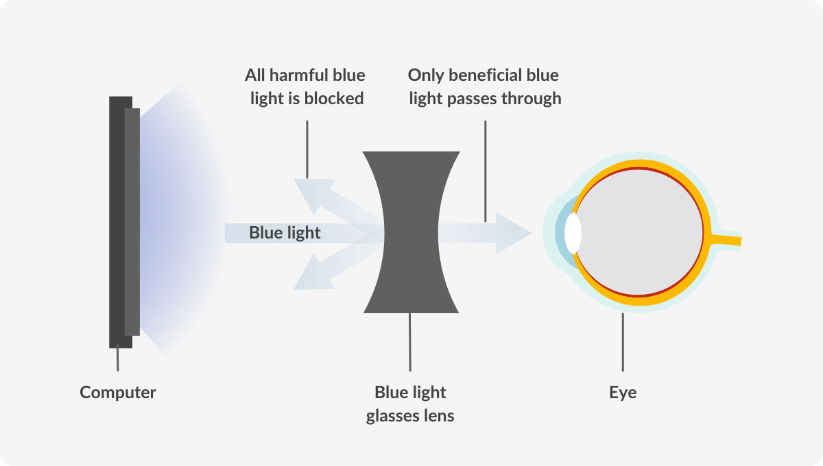 Blue light glasses infographic