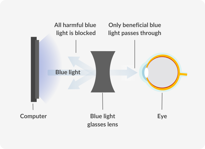 Blue light glasses infographic