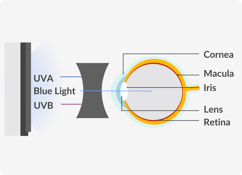 Blue light glasses functioning