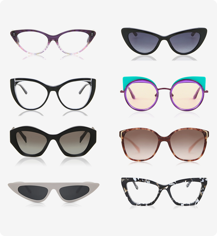 selection of cat eye glasses