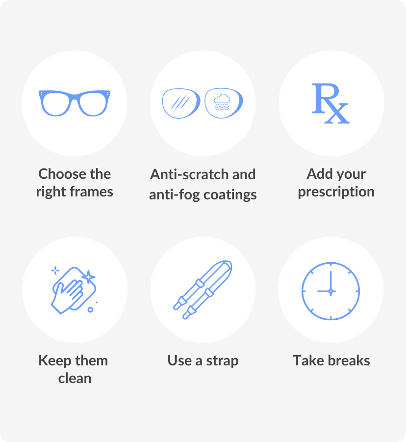 tips for exercising in sports glasses