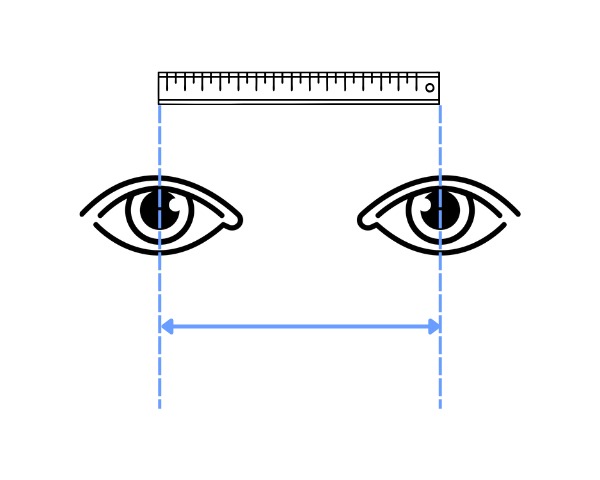 icon indicating pupillary distance measurement