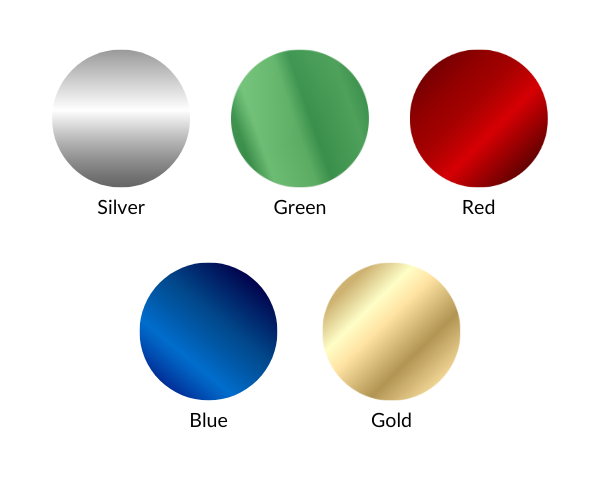 Different colours of mirrored lenses