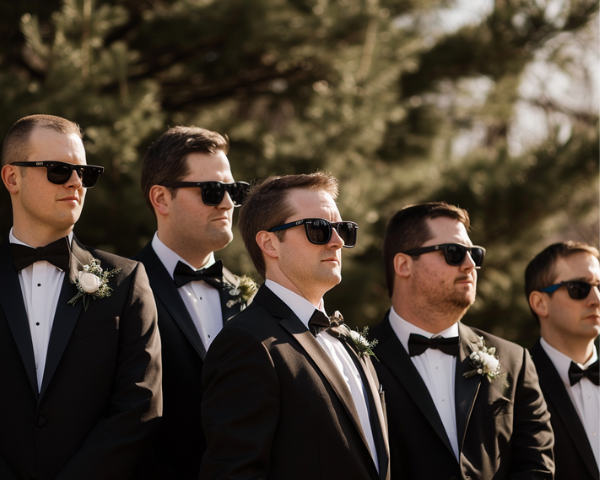 groomsmen wearing sunglasses