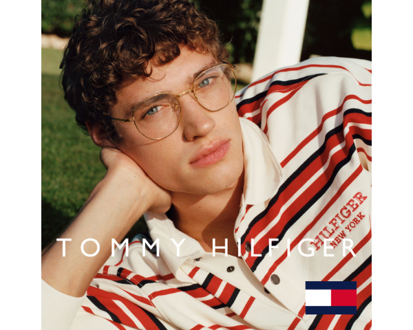 man wearing tommy hilfiger eyeglasses