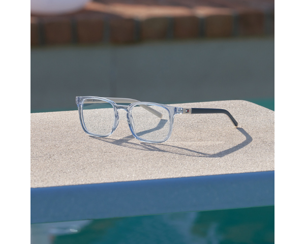 clear square eyeglasses