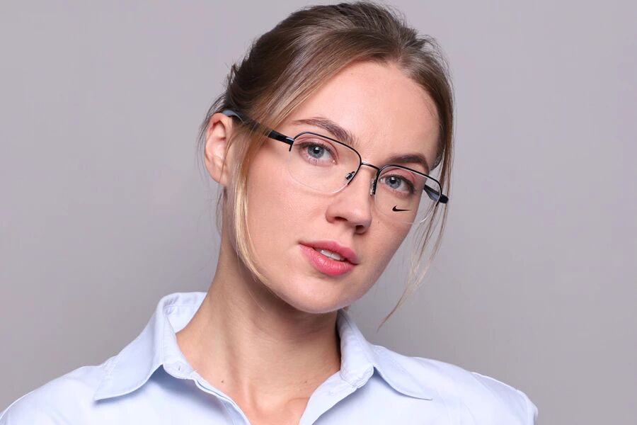 Woman wearing Nike eyeglasses