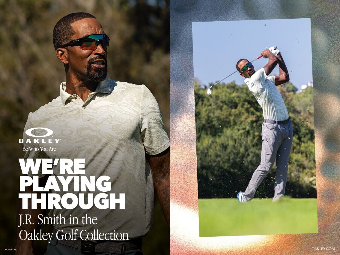 man playing golf wearing oakley sunglasses