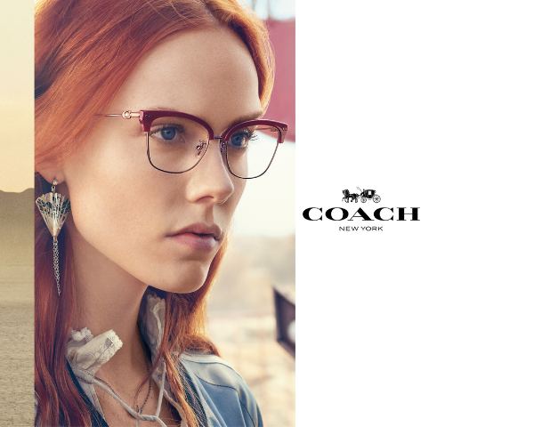 woman wearing coach glasses