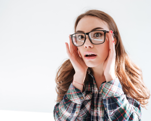woman wearing transition lenses
