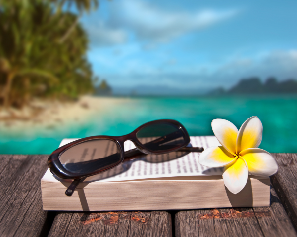 Sunglasses on a book