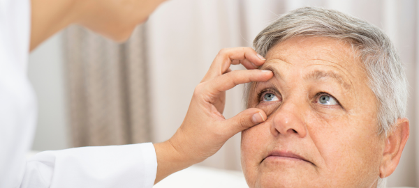 Woman getting her eye checked