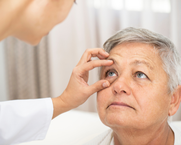 Lady getting her eye checked
