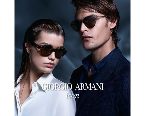 man and woman wearing armani exchange eyeglasses