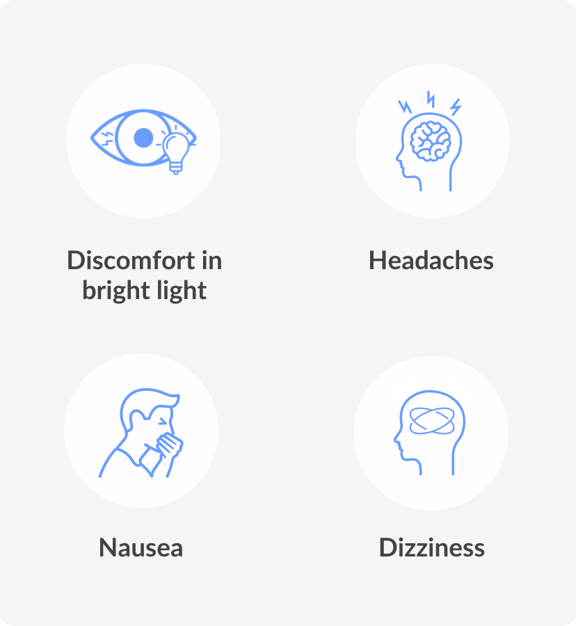 symptoms of photophobia