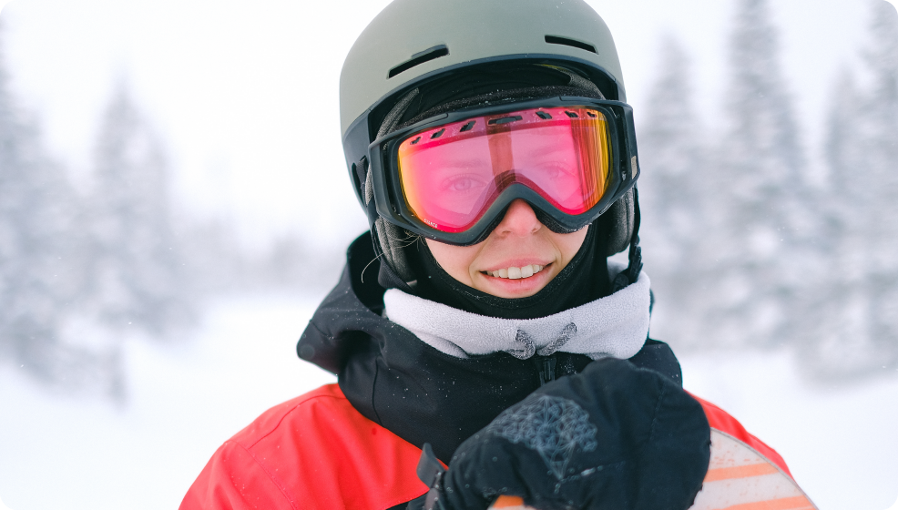 Person wearing snow goggles