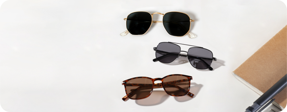sunglasses in different transparencies