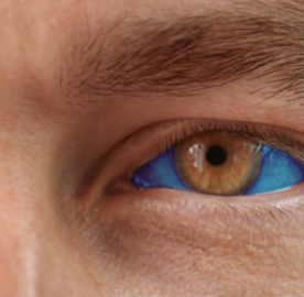 example of an eye tattoo with blue ink