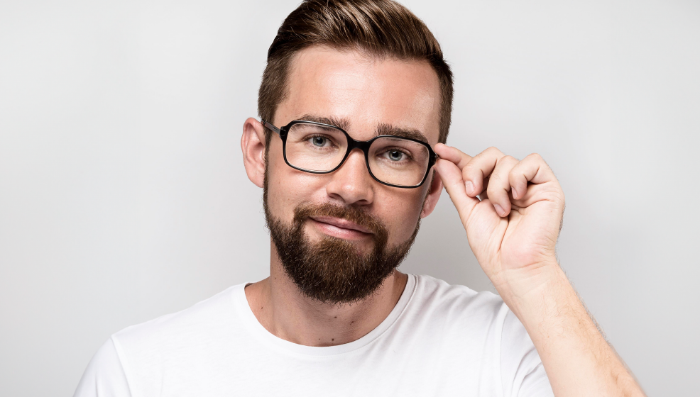 guy wearing rectangular glasses