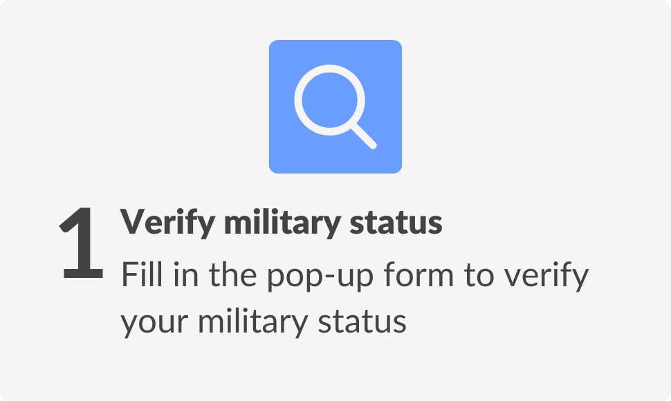 Step 1. Verify military Status