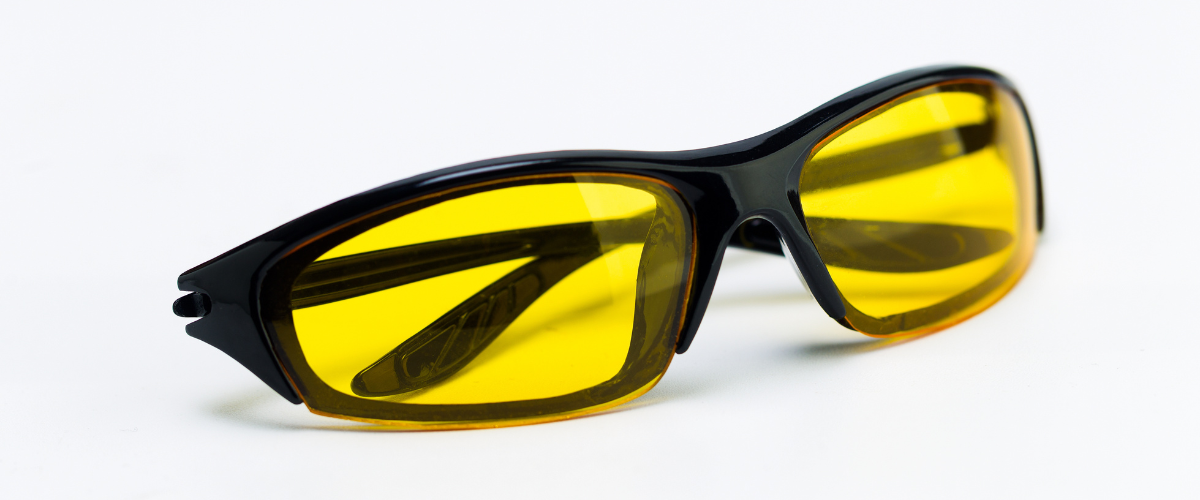 Eyeglasses with yellow tinted lenses