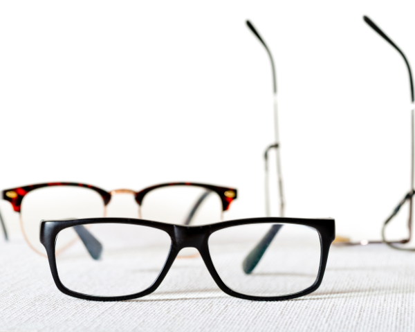 Three pairs of eyeglasses