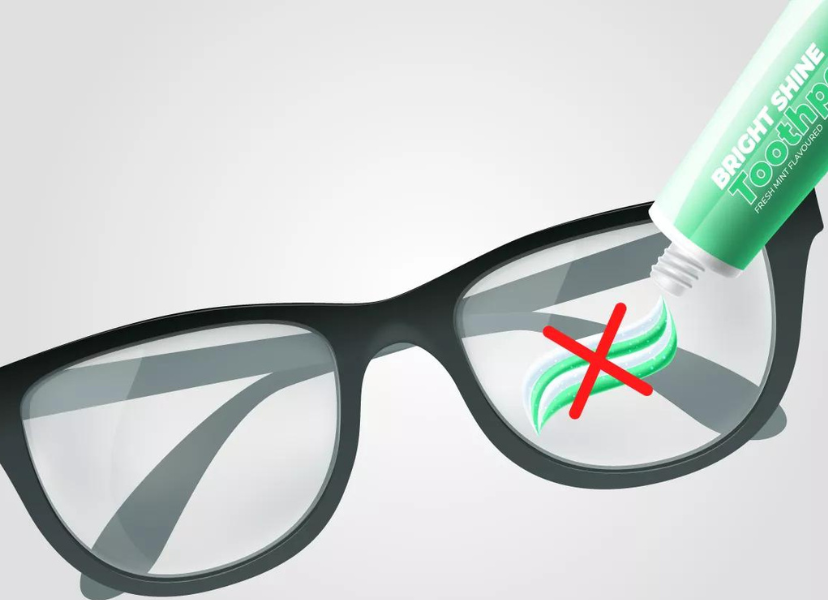 Don't use toothpaste for removing scratches on lenses