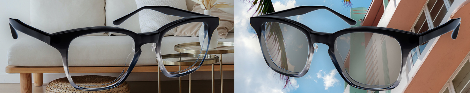 photochromic sunglasses inside and outside