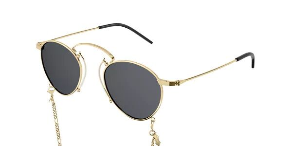 Gucci sunglasses with gold metal frames and small chains