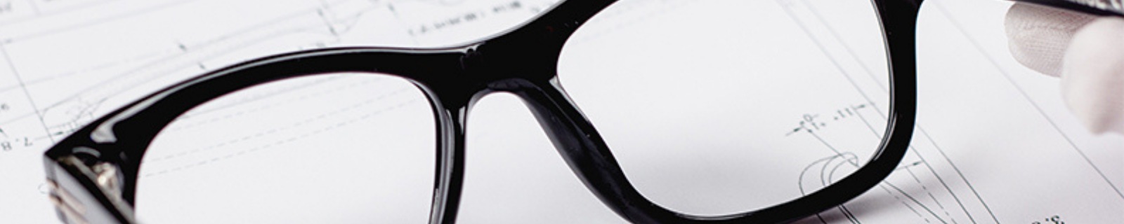 black framed glasses