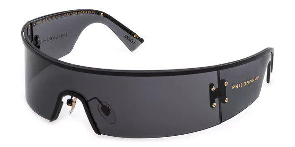 Black single lens sunglasses
