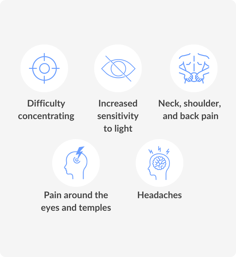 Common symptoms of digital eye strain
