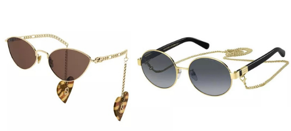 Gucci gold sunglasses & Marc Jacobs black and gold sunglasses
