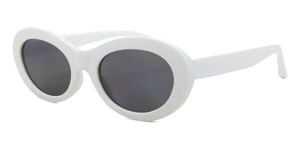 LMNT Charlie oval white frame sunglasses