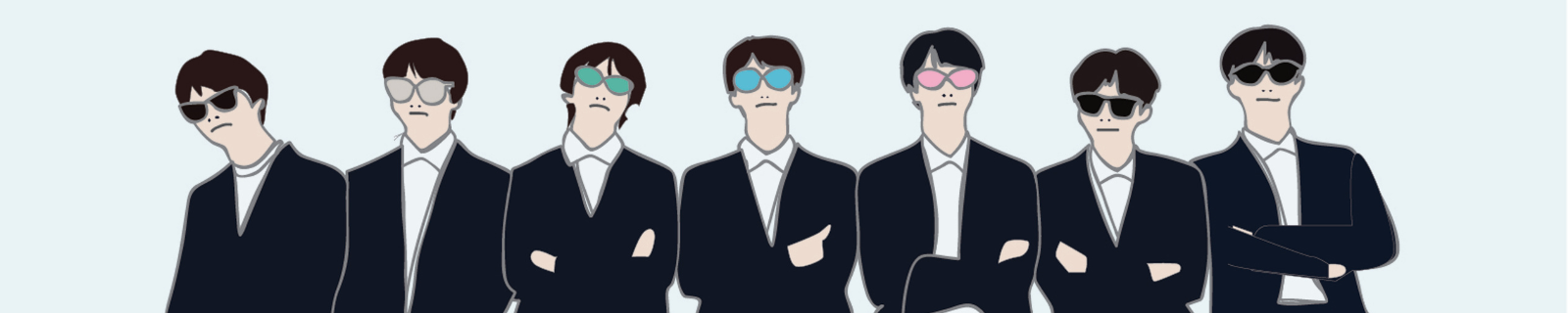 Illustration of BTS kpop band