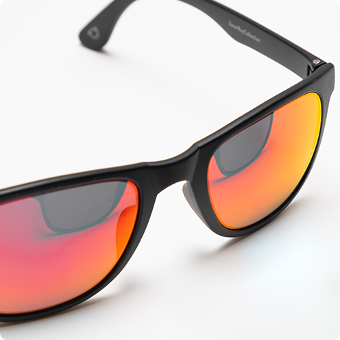 sunglasses frame with mirrored lenses