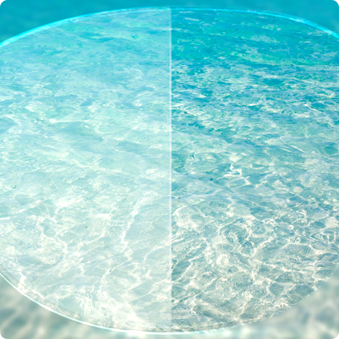 view of ocean through polarized lens