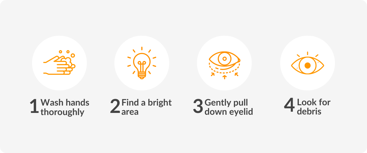 How to get dust out of eye