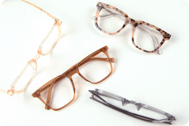 Different coloured glasses frames