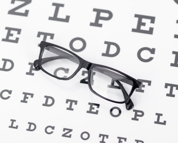 Header of Eye Chart with glasses