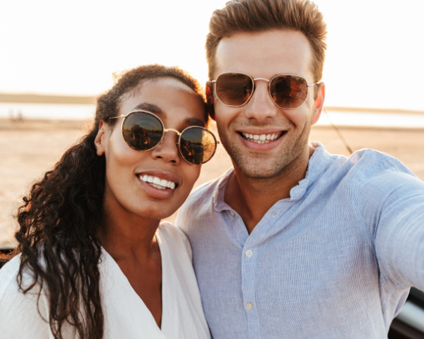 couple with sunglasses