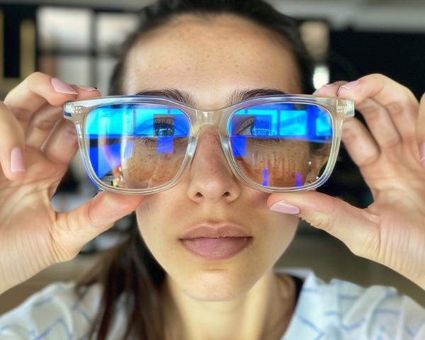 reflection test blue light blocking glasses screen