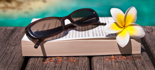 Sunglasses on a book