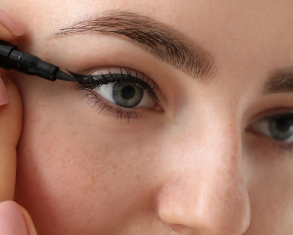 Applying makeup