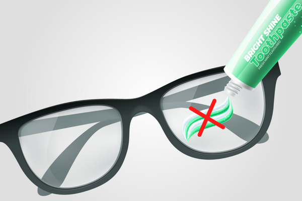 eyeglasses with toothpaste