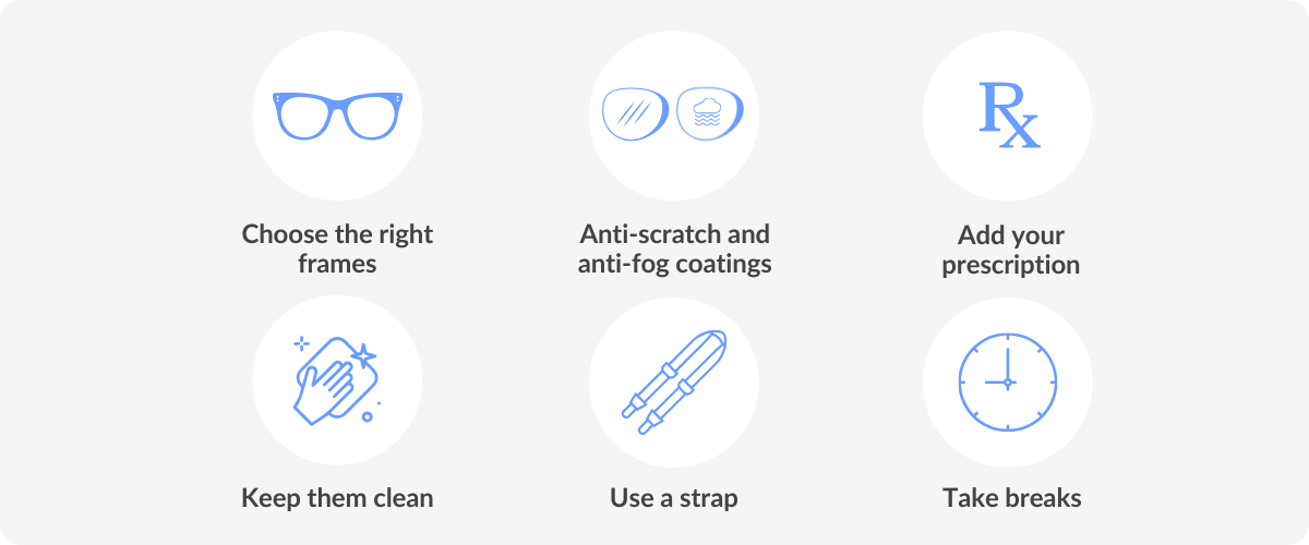 tips for working out in glasses