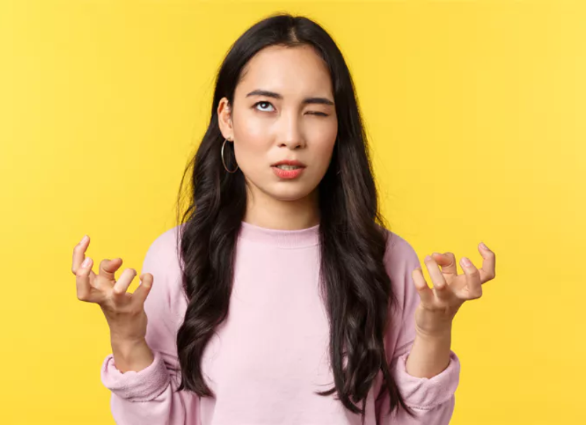 woman with eye twitching