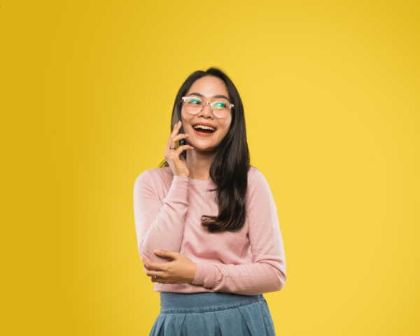 woman wearing glasses